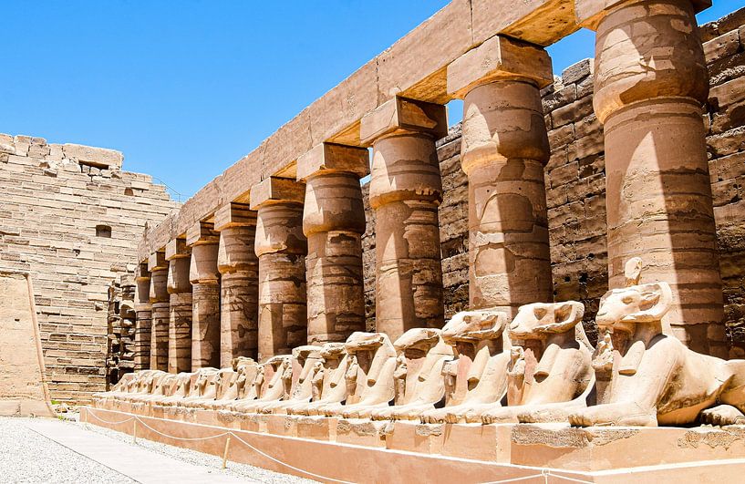 Le temple de Karnax avec les sphinx à Louxor en Egypte par MADK