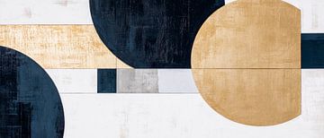 Jeu géométrique en or et bleu sur Poster Art Shop