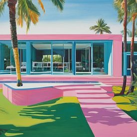 Pink Miami Beach Bauhaus - Pop Art 103 door Kollektiv Team W 32 vs. Felix von Altersheim van Felix von Altersheim
