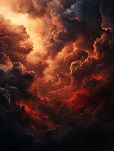 Vurige spiralen in donkere wolken