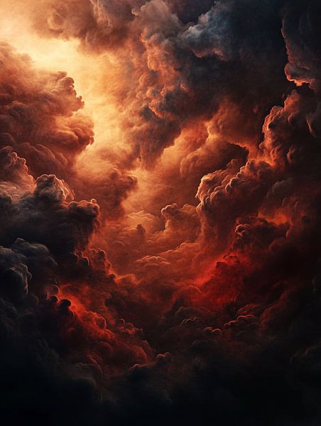Vurige spiralen in donkere wolken van artefacti