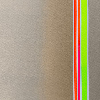 Drift Line – Neonstreifen-Poster in Grün und Rosa, quadratisch