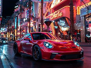 Roter Porsche in Las Vegas