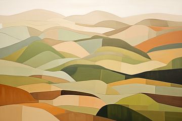 Abstract heuvel landschap #17 van Bert Nijholt