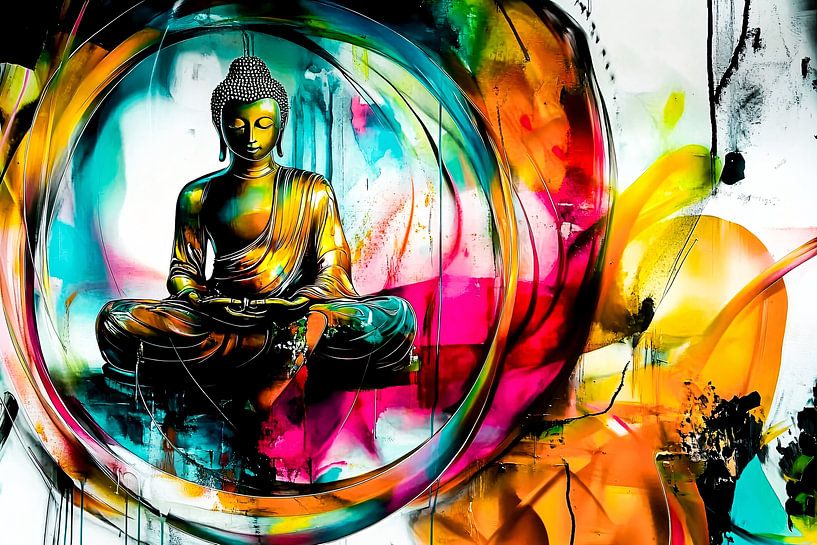 Bouddha abstrait coloré par Imperial Art House