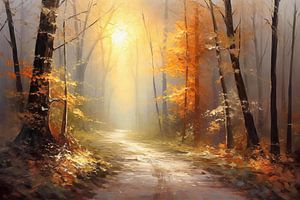 Waldweg im Herbst