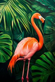 Flamingo in the jungle by Poster Art Shop