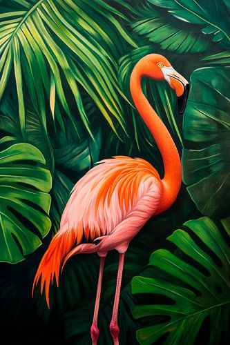 Flamingo in de jungle