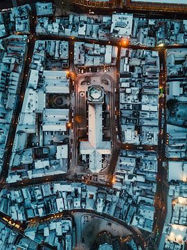 The pepper pot from above in winter