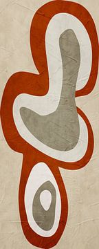 Organische abstracte kunst - aardse tinten van Online Arts