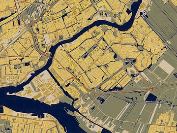 Kaart van Krimpen aan den IJssel in de stijl van Gustav Klimt van Maporia