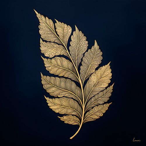 Gouden blad op donkere achtergrond