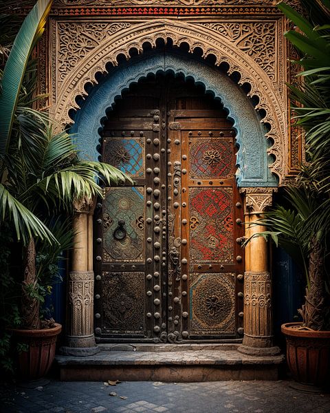 Magnificent gate with tall doors in Marrakech by Studio Allee