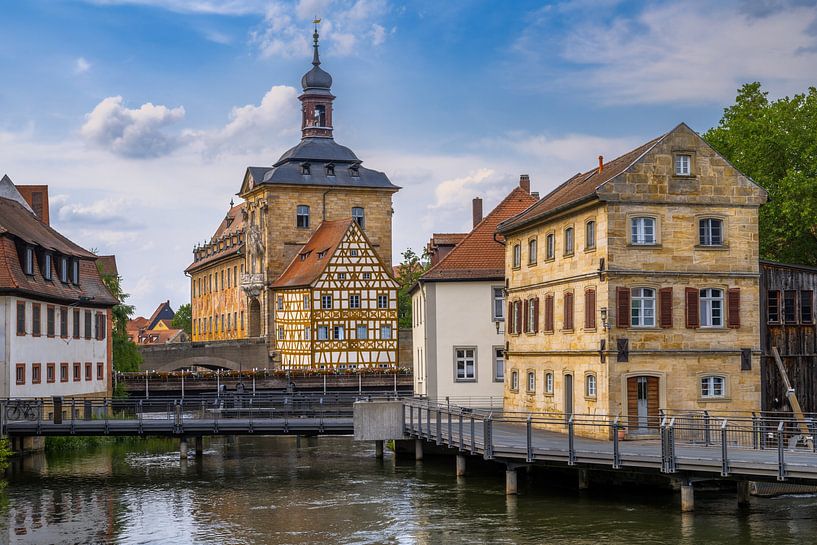 The historic Old Town Hall in Bamberg on the River Regnitz by ManfredFotos