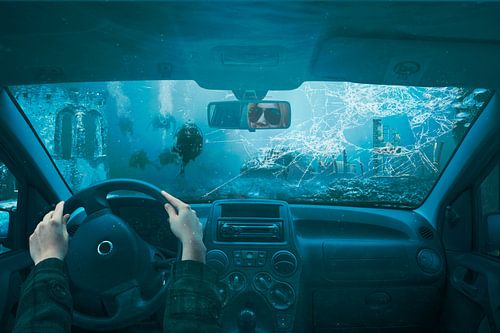 Intrigerende Beeldmanipulatie Geïnspireerd door Droom - Uniek Kunstwerk voor Uw Interieur