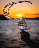 Zonsondergang  in een glas