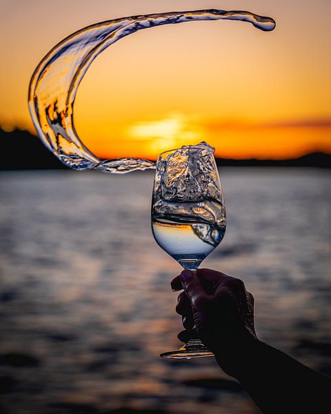 Coucher de soleil dans un verre par Jeffrey van Roon