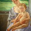 Mary Cassatt. Mother and Child in the Conservatory  by 1000 Schilderijen