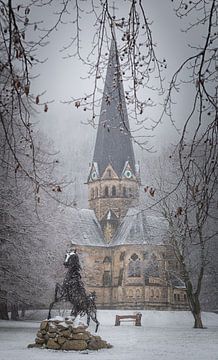 Sankt-Petri-Kirche im Schnee Thale von PixelDynamik