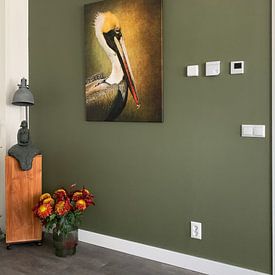 Customer photo: Portrait Of A Pelican by Diana van Tankeren, on canvas