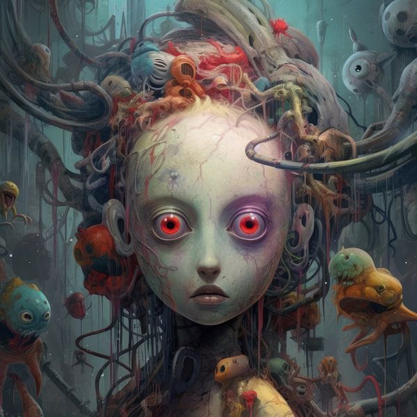 Mooi bizarre meisjes portret van Art Bizarre