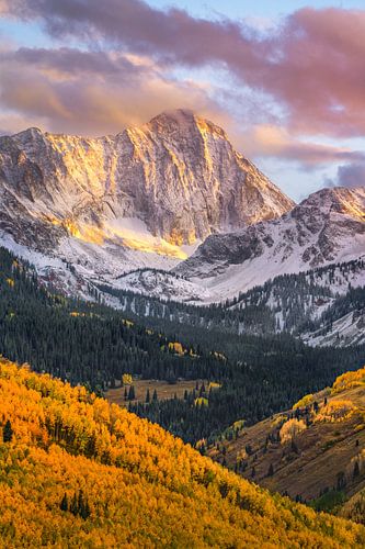 Snowmass Colorado Muur Kunst - Capitol Peak Herfst Zonsondergang, Rocky Mountain Landschap Fotografie, Colorado 14er, Thuis en Kantoor Muurdecoratie