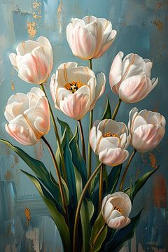 Witte Tulpen | Golden Embrace van I ❤ Bloemen