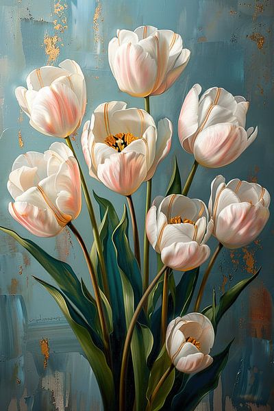 Weiße Tulpen | Goldene Umarmung von Blumen Studio