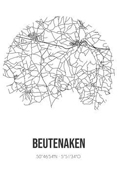 Beutenaken (Limburg) | Landkaart | Zwart-wit van Rezona