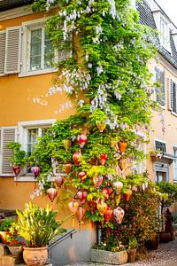 Lampions sur le mur d'une maison à Nonnenhorn