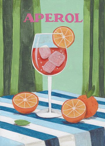Aperol Spritz, Stilleven Zomer Cocktail heldere kleuren