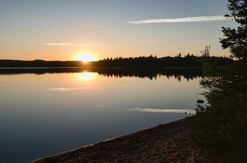 Sunset at the lake in Sweden by Martin Köbsch