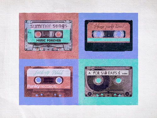 Retro Vintage Muziek Pop Art Tape Abstract