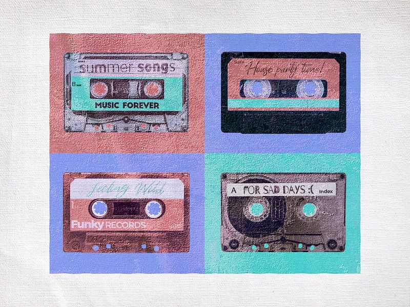 Retro Vintage Music Pop Art Tape Abstract by FRESH Fine Art