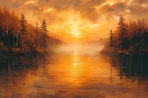 un lac magnifiquement calme et serein au milieu des arbres
