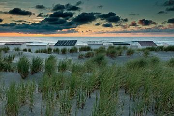 hölzerne Strandhütten entlang der Küste von gaps photography