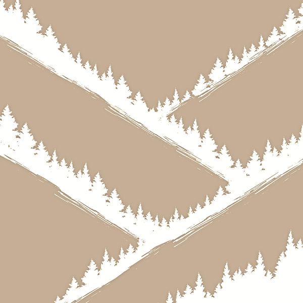 Wald Landschaft Beige von Mad Dog Art