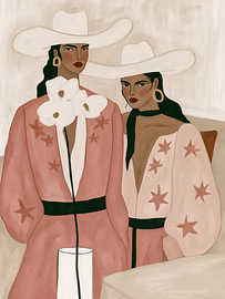 Cowboy-Print, trendige Western-Boho-Kunst von Bella studio