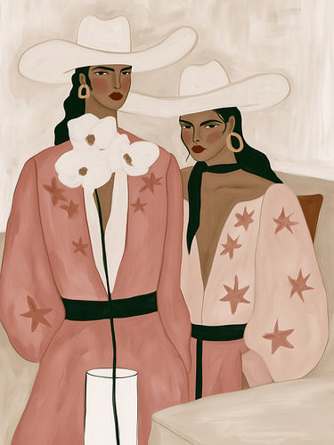 Cowboy-print, trendy western-boho-kunst