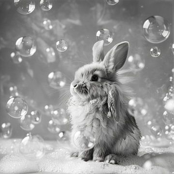 Oops! A rabbit in the bathroom - a charming bathroom picture for your WC by Felix Brönnimann