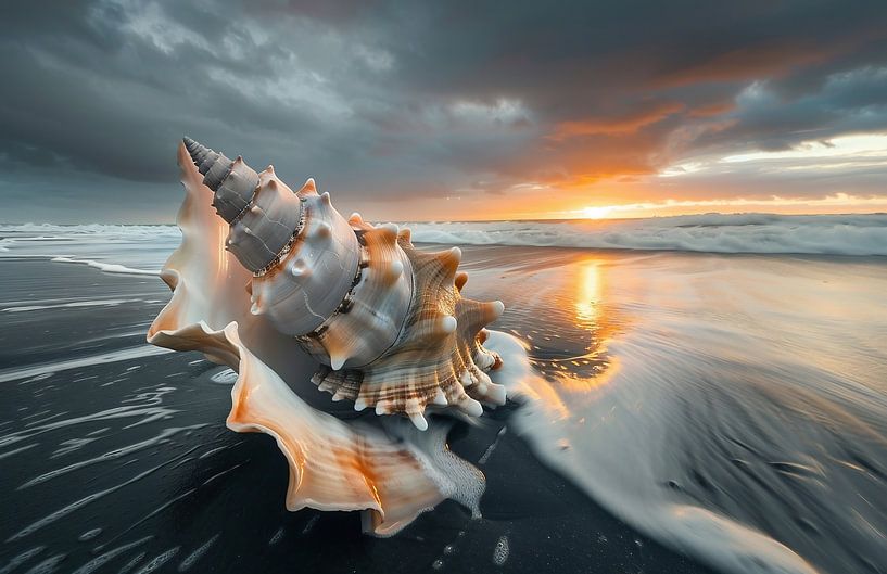 Muschelschönheit im goldenen Schein von fernlichtsicht
