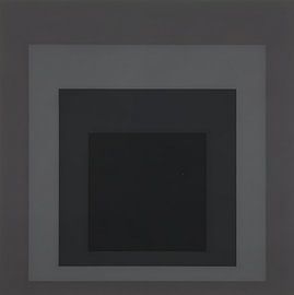 Josef Albers - Hommage aan het vierkant, zwart, donkergrijs, grijs, hoge resolutie van Vivanne