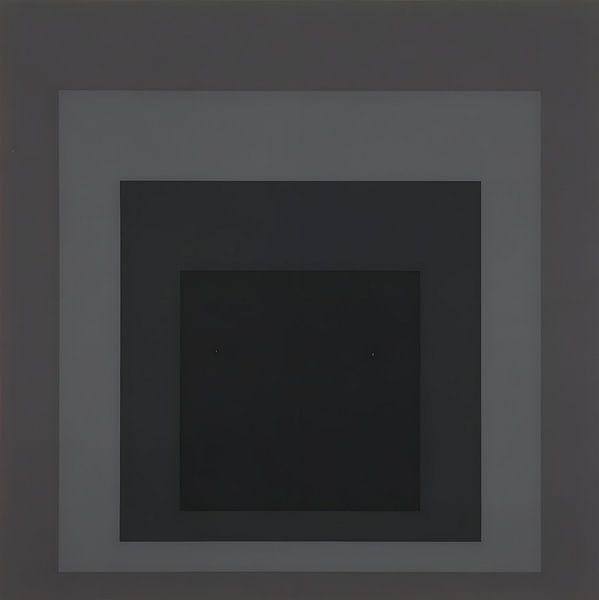 Josef Albers - Hommage aan het vierkant, zwart, donkergrijs, grijs, hoge resolutie van Vivanne