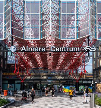 Almere, Flevoland, The Netherlands, Facade and entrance of the A van Werner Lerooy
