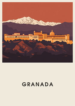 Granada – Reiseposter Mid-Century