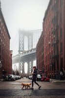 Manhattan bridge in Dumbo Brooklyn New York