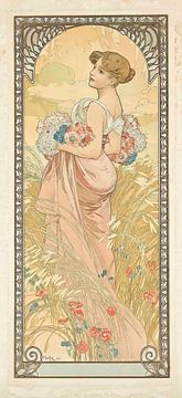 Zomer (1900) door Alphonse Mucha van Peter Balan