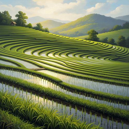 Brise über den Reisfeldern