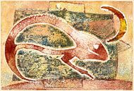 Chameleon in camouflage, monotype by Helga Pohlen - ThingArt thumbnail