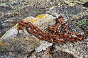 Stillleben mit schwerer Kette und Schloss